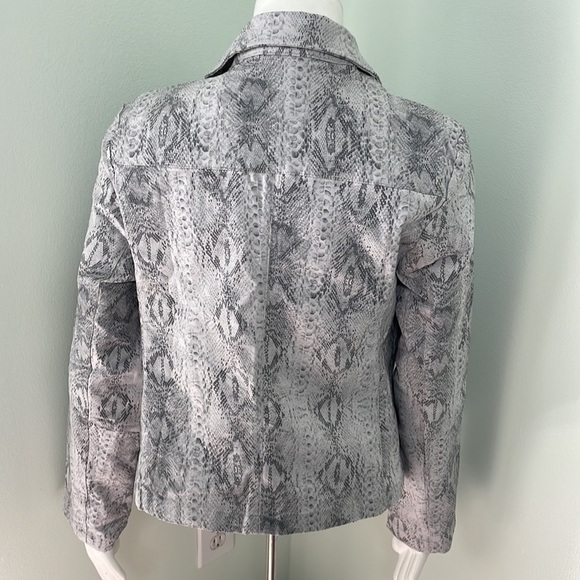ADY P gray snake print moto jacket NEW size large - Picture 4 of 7